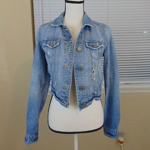 American Eagle Distressed Jean Jacket Small